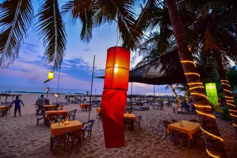 Experience the vibrant beachfront dining and sunset culture of Hikkaduwa nights